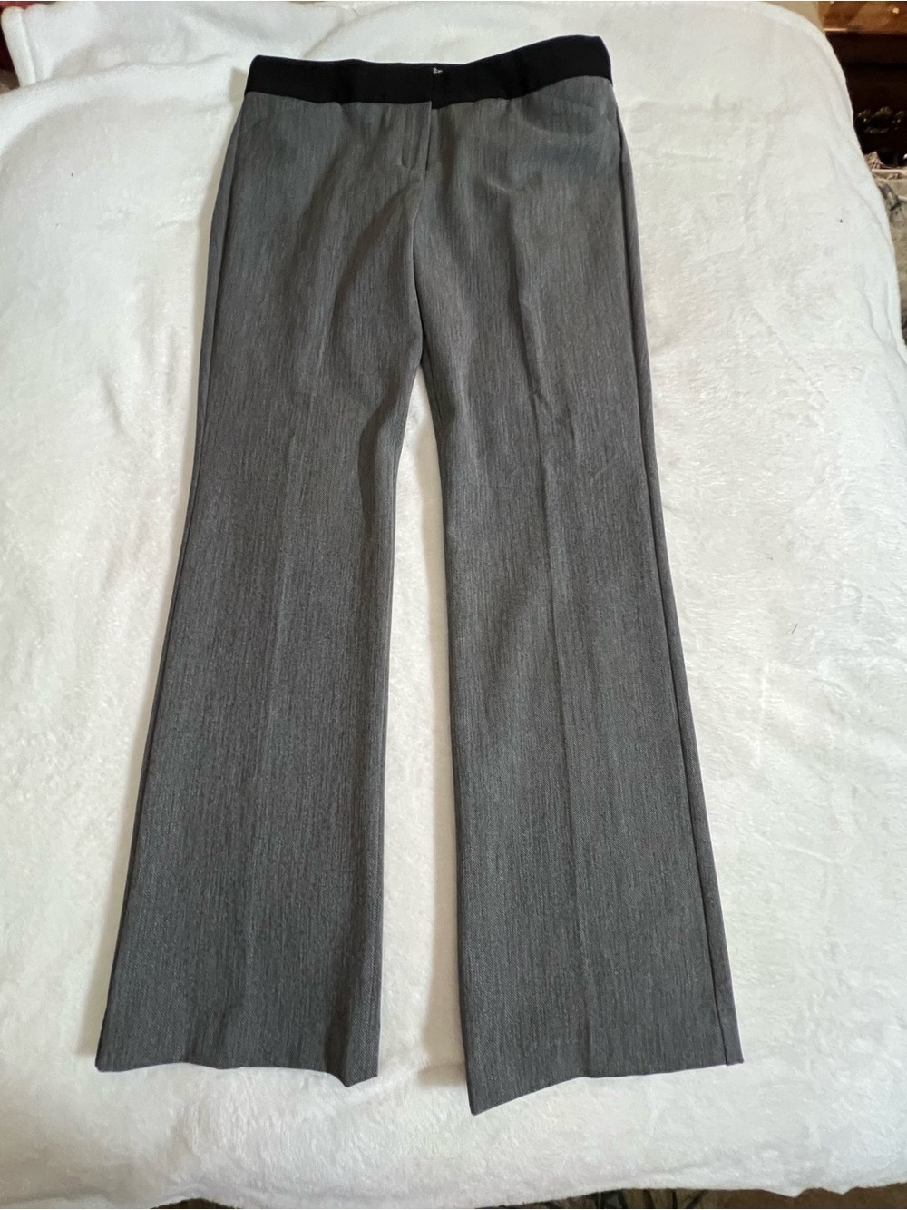 Express Women’s Gray Dress Pants with Black Waistband size 12R - Picture 2 of 9